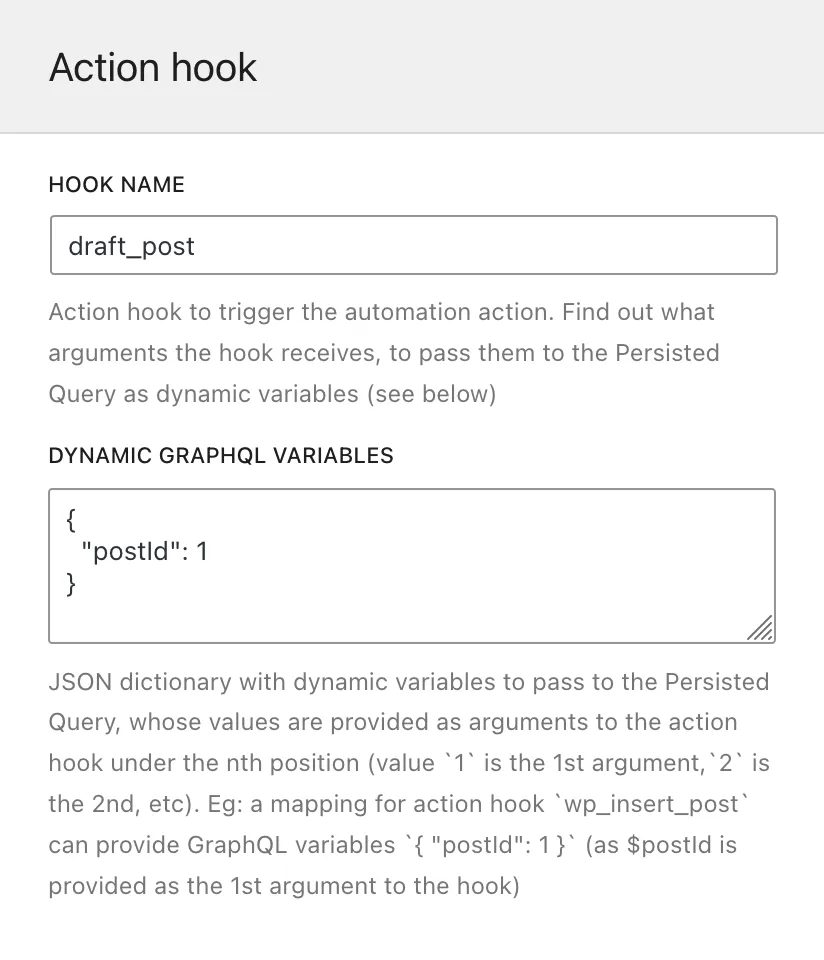 Regra de Automação - Action hook