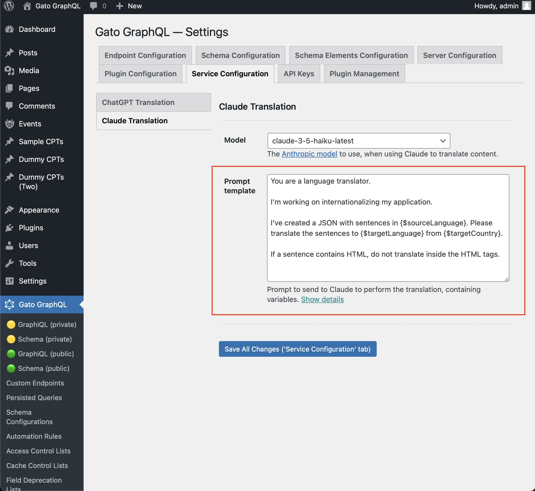 Configurando o prompt para o Claude
