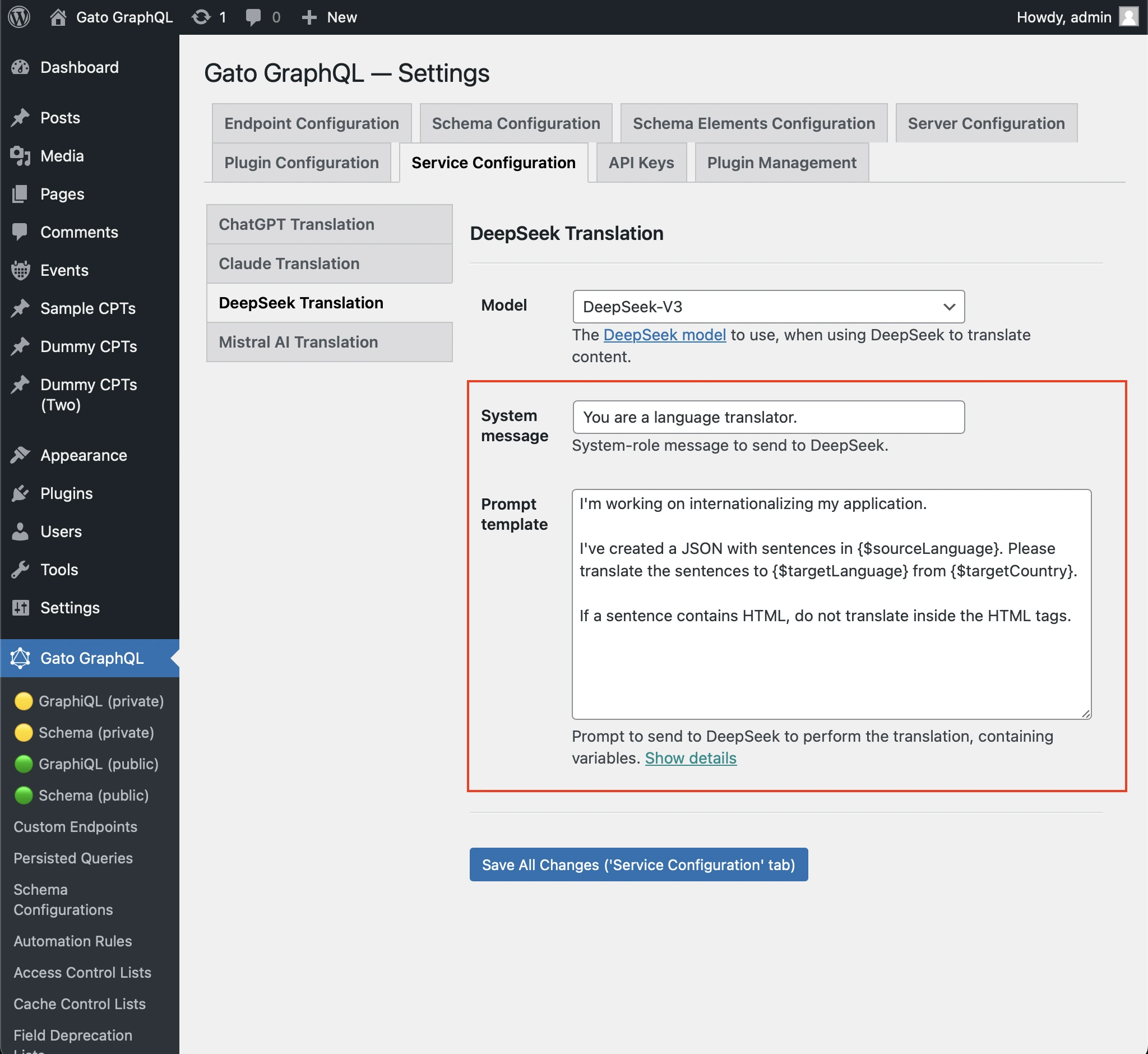 Configurando o prompt para o DeepSeek