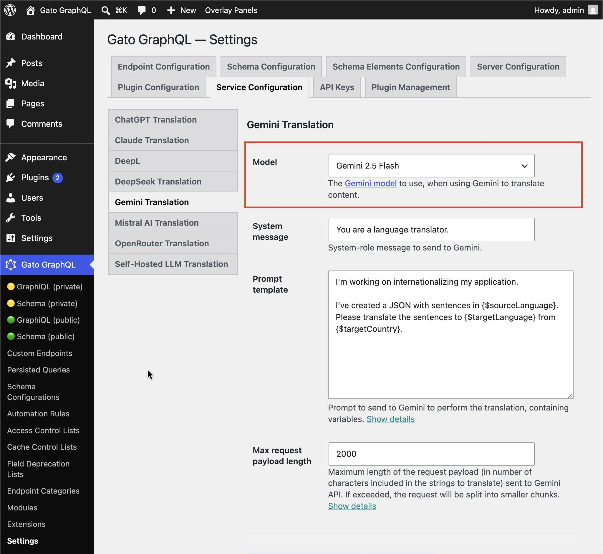 Configurando o modelo Gemini