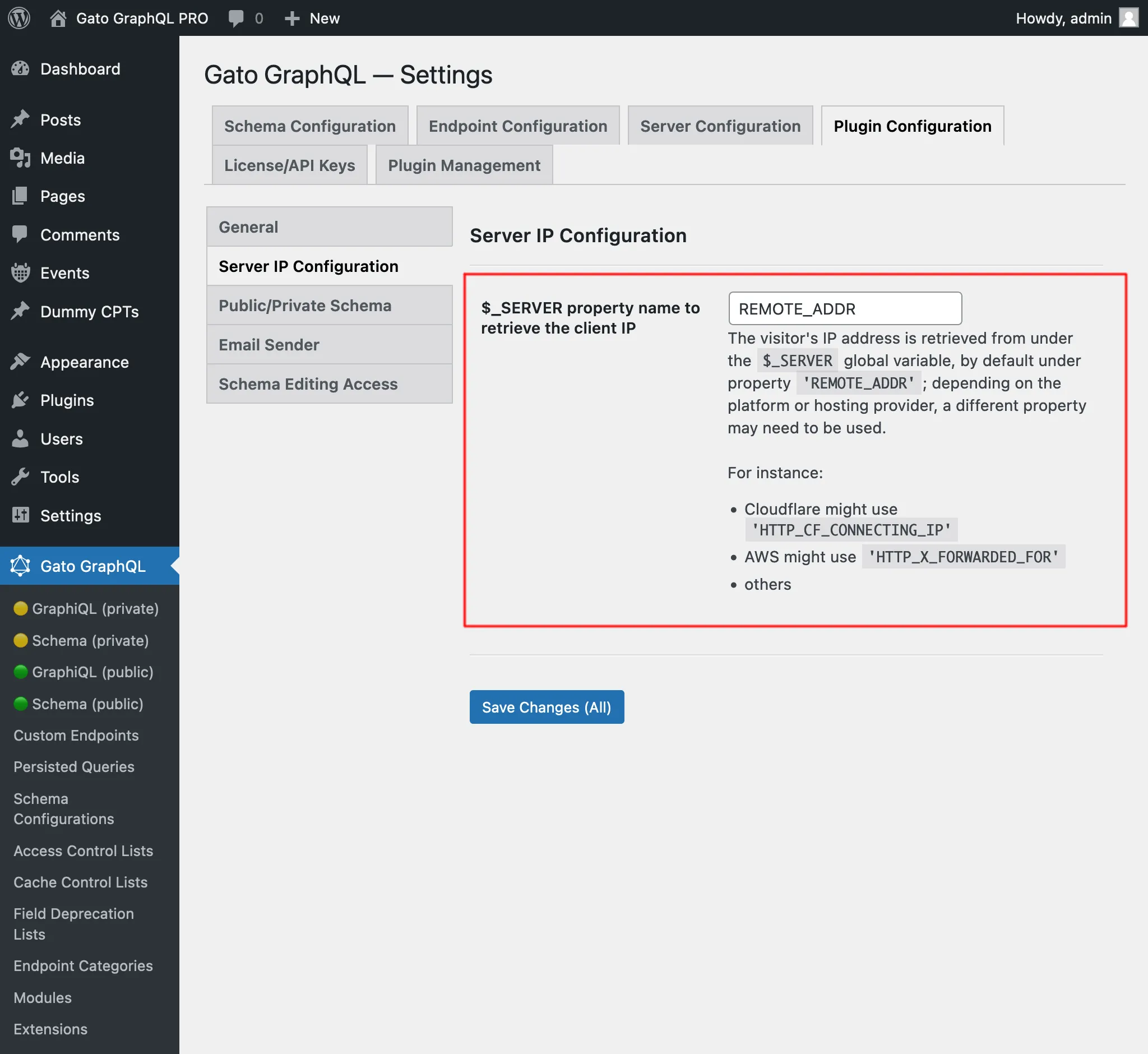 Configurando o nome da propriedade $_SERVER para recuperar o IP do cliente