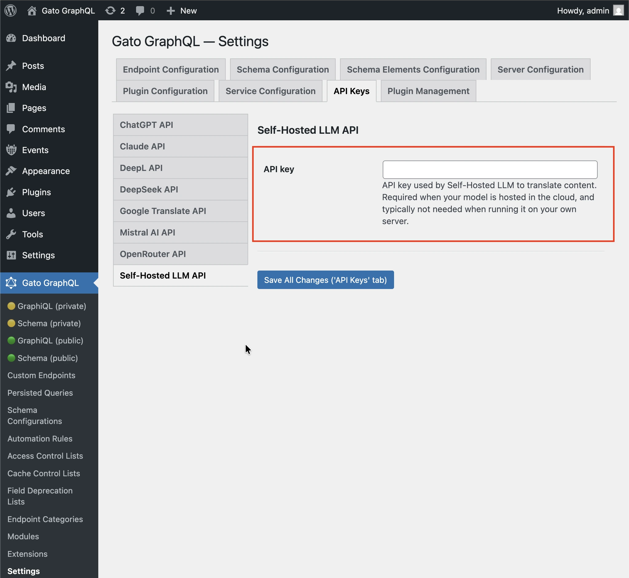 Configurando a chave de API
