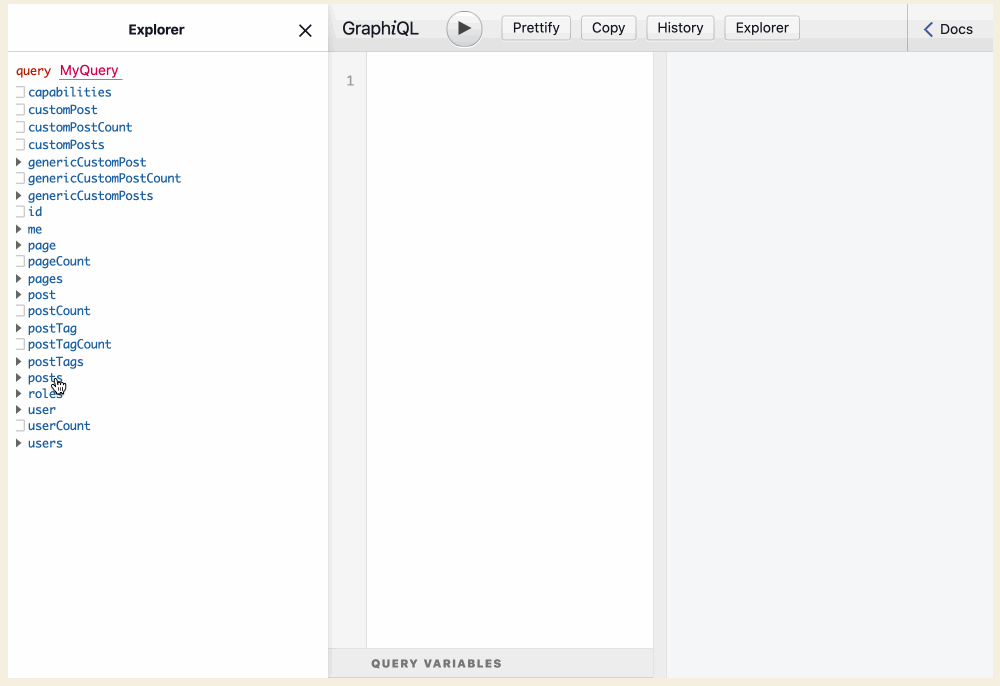 GraphiQL com Explorer