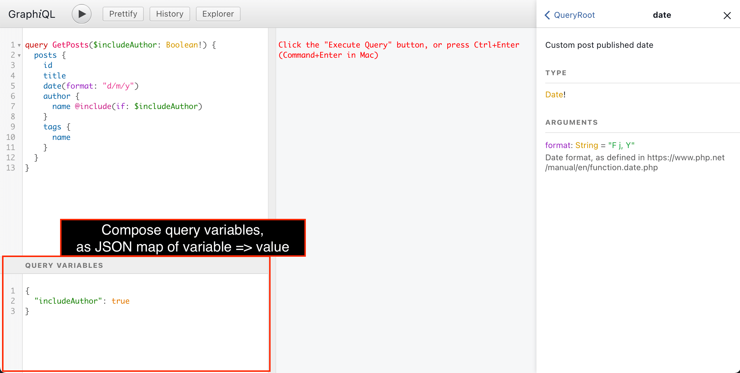 Preenchendo as variáveis da query Preenchendo as variáveis da query