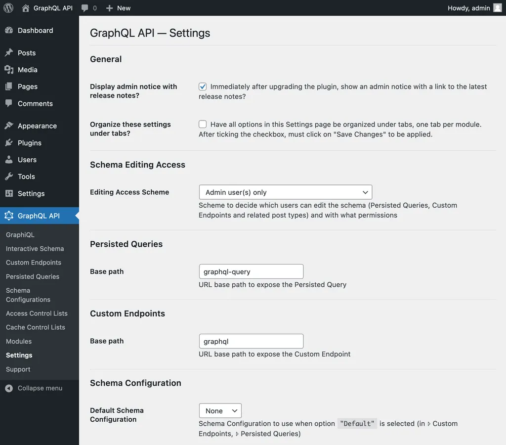 Página de Configurações em formato longo Página de Configurações em formato longo
