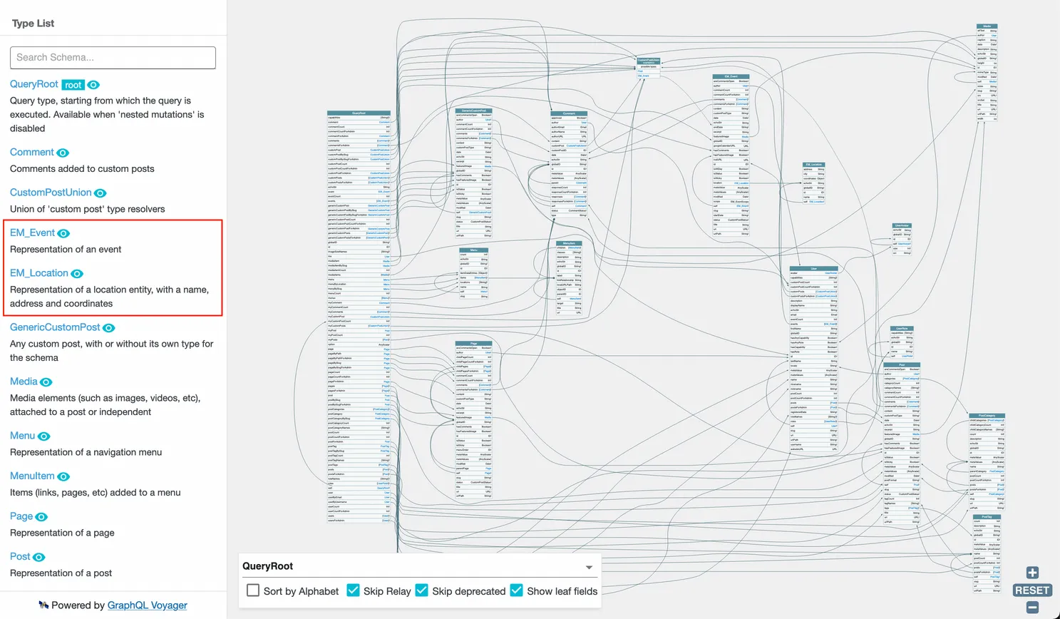Schema interativo com namespace