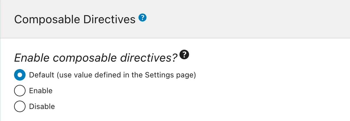 Composable Directives na Schema Configuration