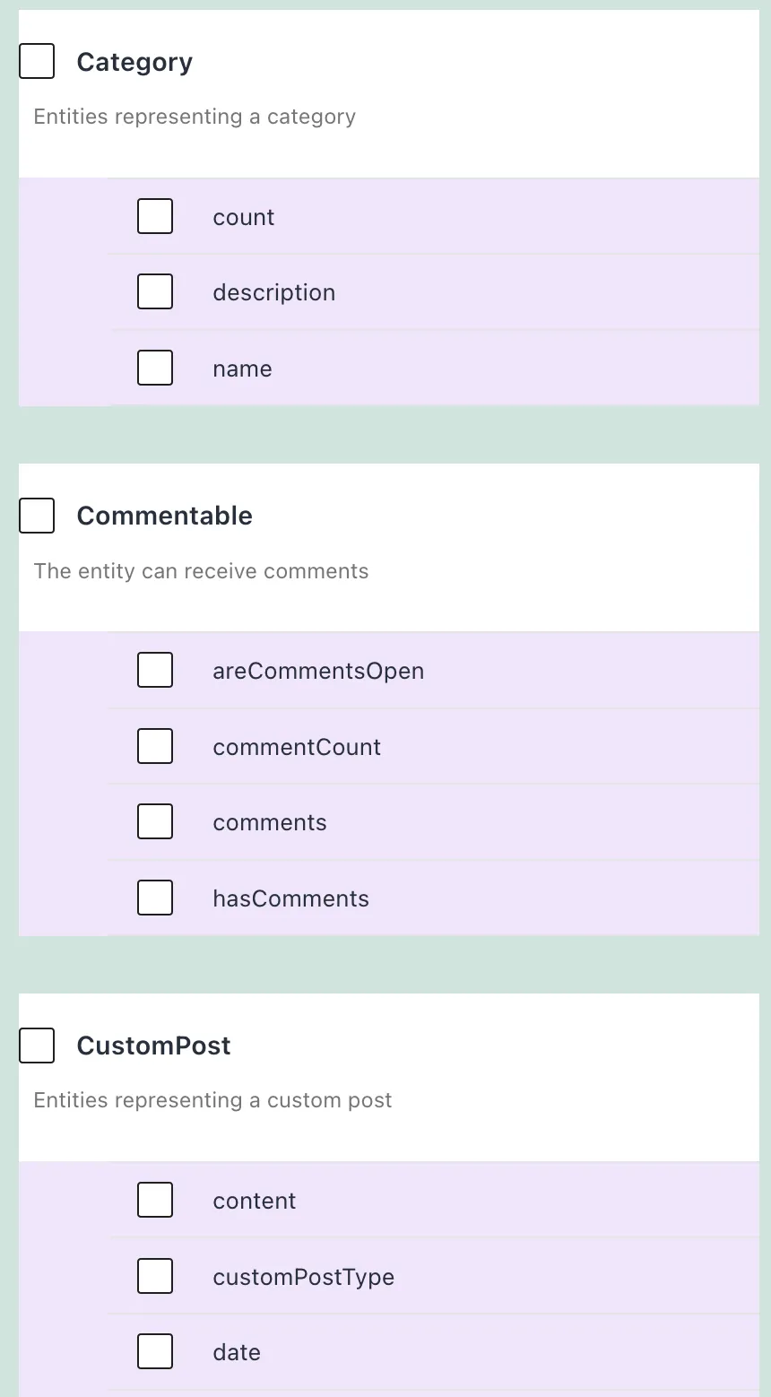 Selecionando um campo de uma interface