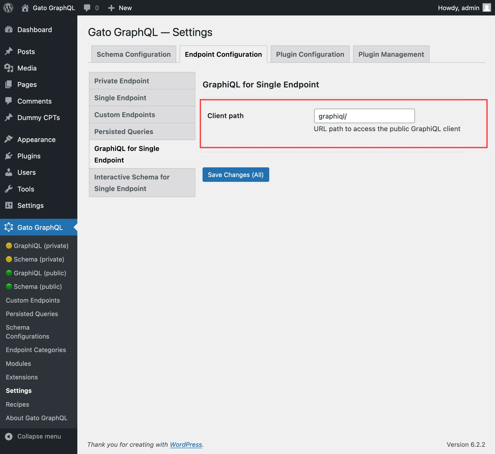 Caminho para o cliente GraphiQL
