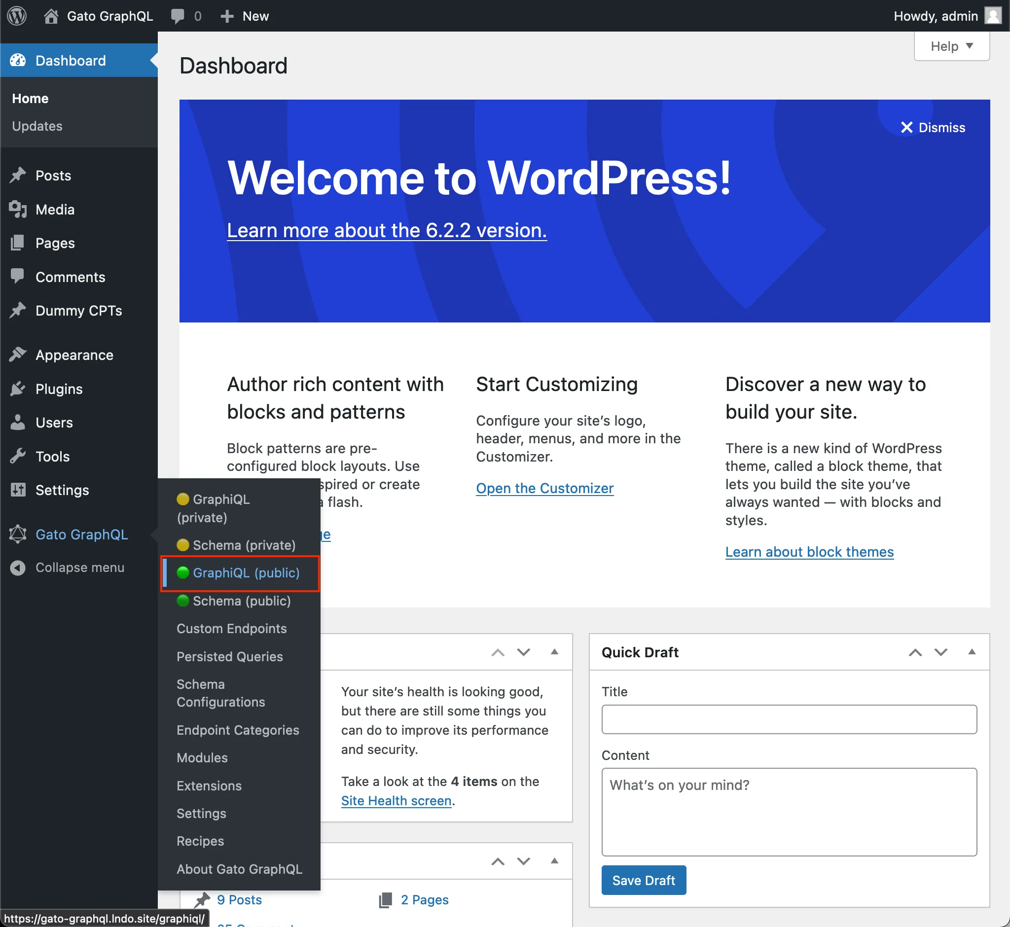 Link do single endpoint para o cliente GraphiQL