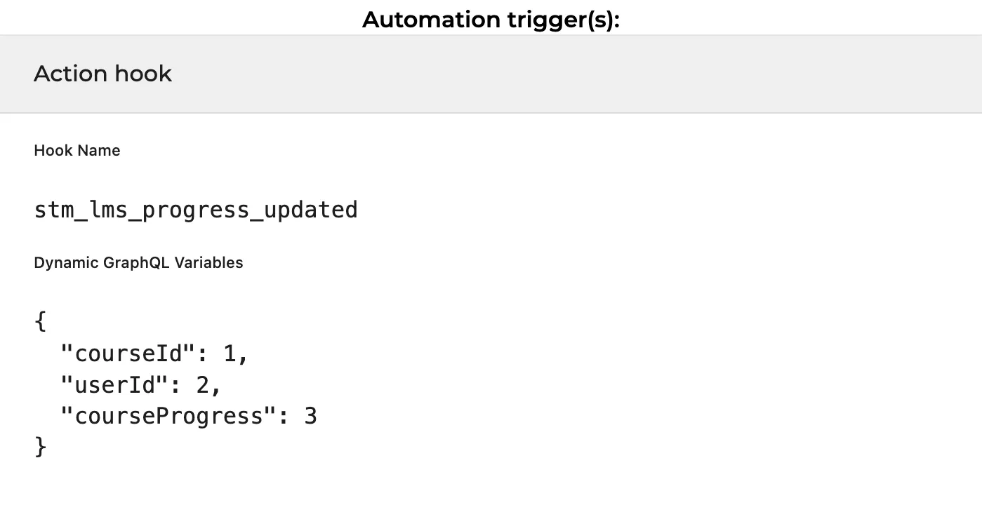 Trigger da automação