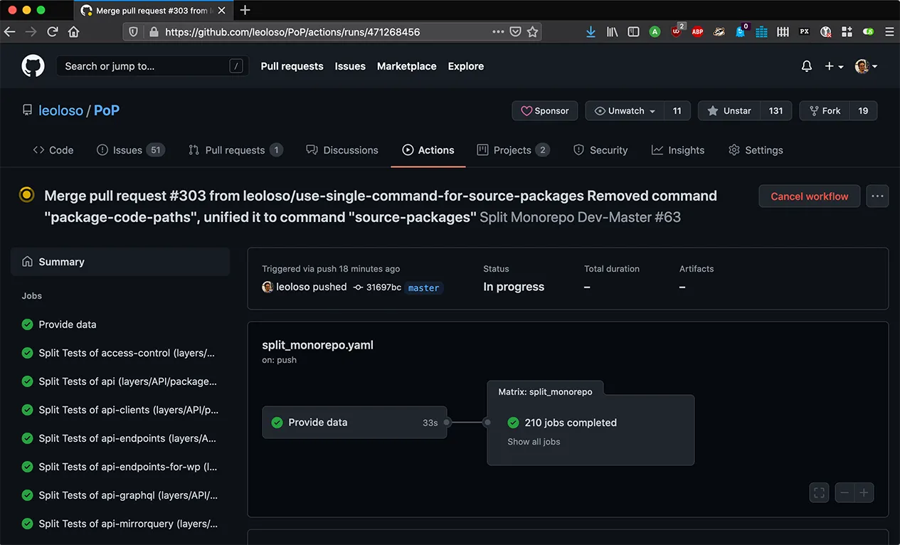 Processando mais de 200 packages Processando mais de 200 packages
