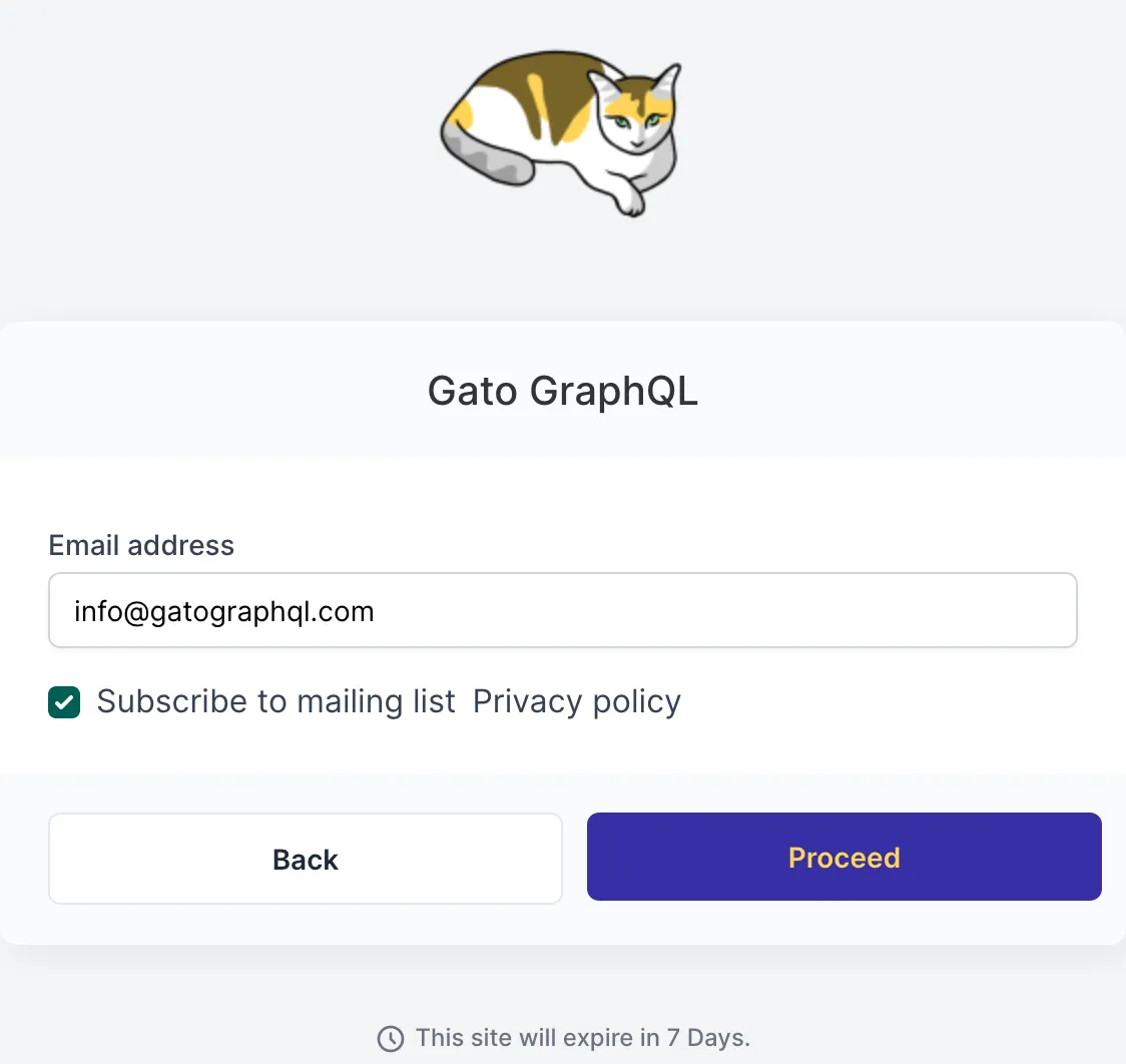 Iniciando um site de teste no InstaWP para testar o Gato GraphQL