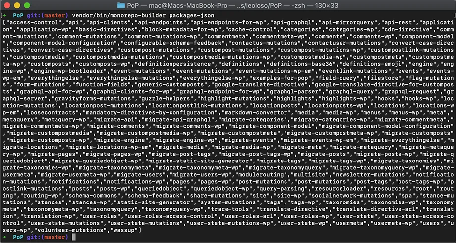 Recuperando a lista de todos os packages no repo Recuperando a lista de todos os packages no repo