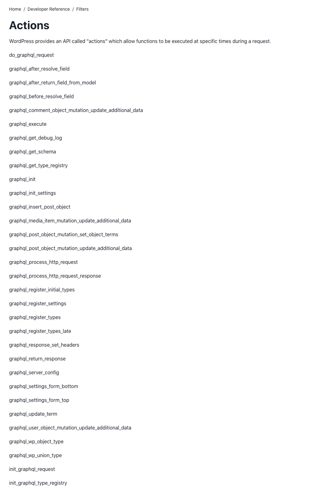 Action hooks para estender o WPGraphQL Action hooks para estender o WPGraphQL
